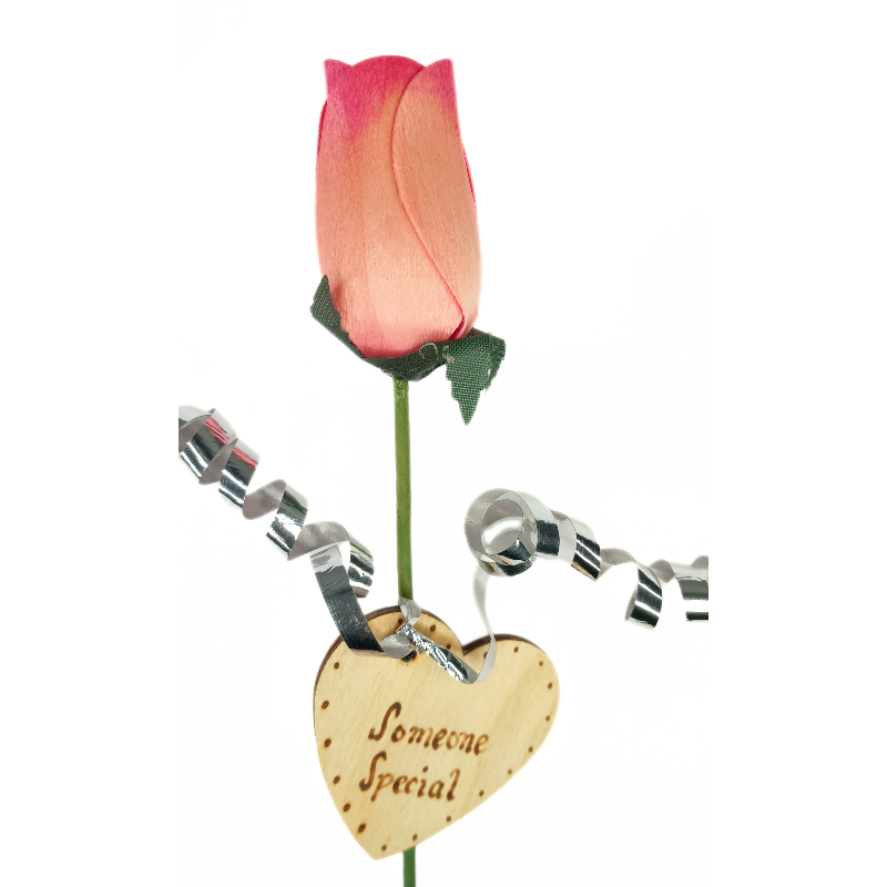 Single Wooden Rose - Pink - Someone Special