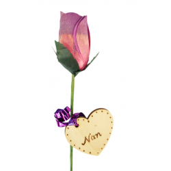 Single Wooden Rose - Pink...