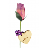Single Wooden Rose - Pink and Purple - Nan