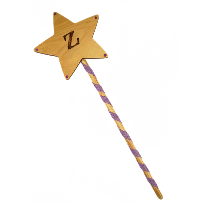 Wooden Wand - with Initial "Z"