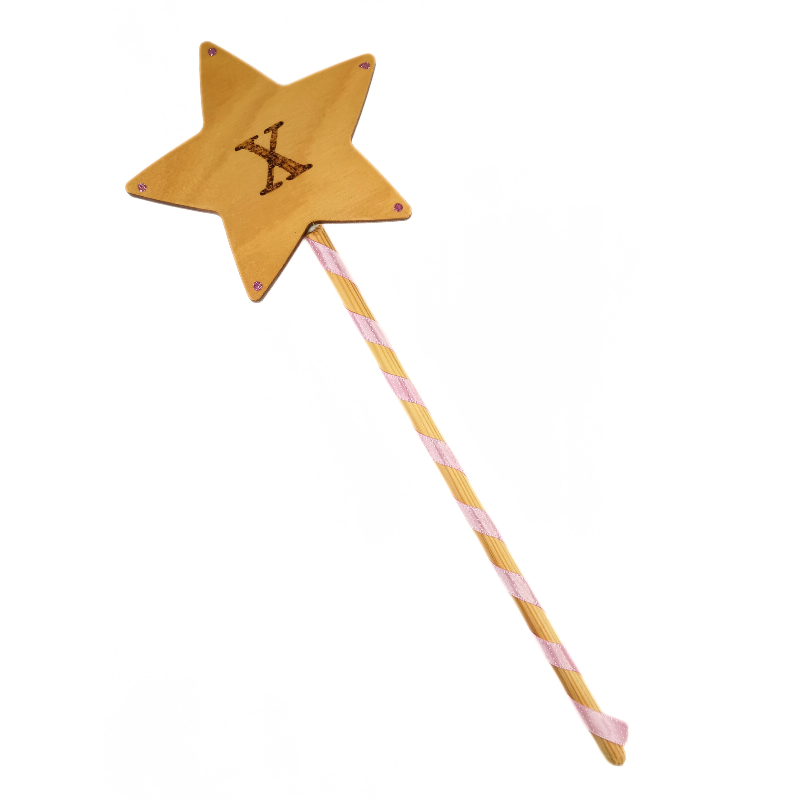 Wooden Wand - with Initial "X"