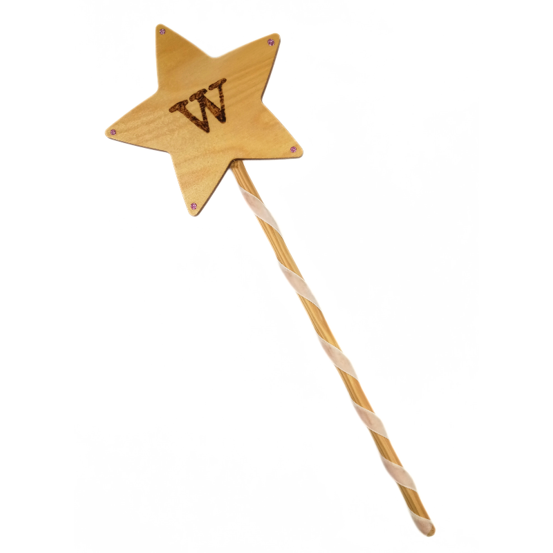 Wooden Wand - with Initial "W"