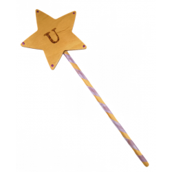 Wooden Wand - with Initial "U"