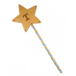 Wooden Wand - with Initial "T"