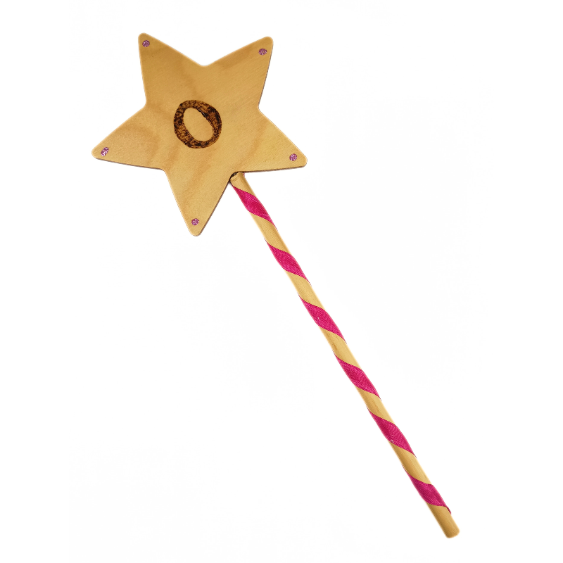 Wooden Wand - with Initial "O"