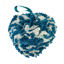 Teal & White Fabric Heart...