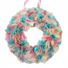 12cm Fabric Wreath with lights - Pink, Blue, Cream, Pastel