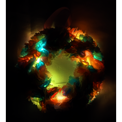 12cm Fabric Wreath with lights - Pink, Blue, Cream, Pastel