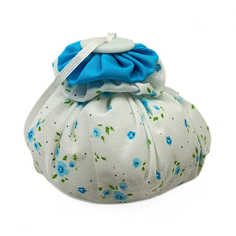 Lavender Puff - White & Blue Ditsy Floral