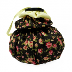 Lavender Puff - Black Floral