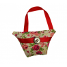 Beige & Red Floral Lavender Handbag