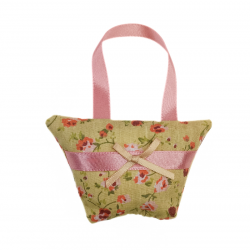 Beige Floral Lavender Handbag