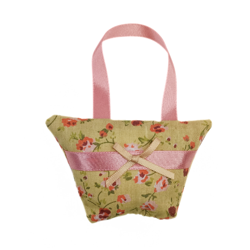 Beige Floral Lavender Handbag