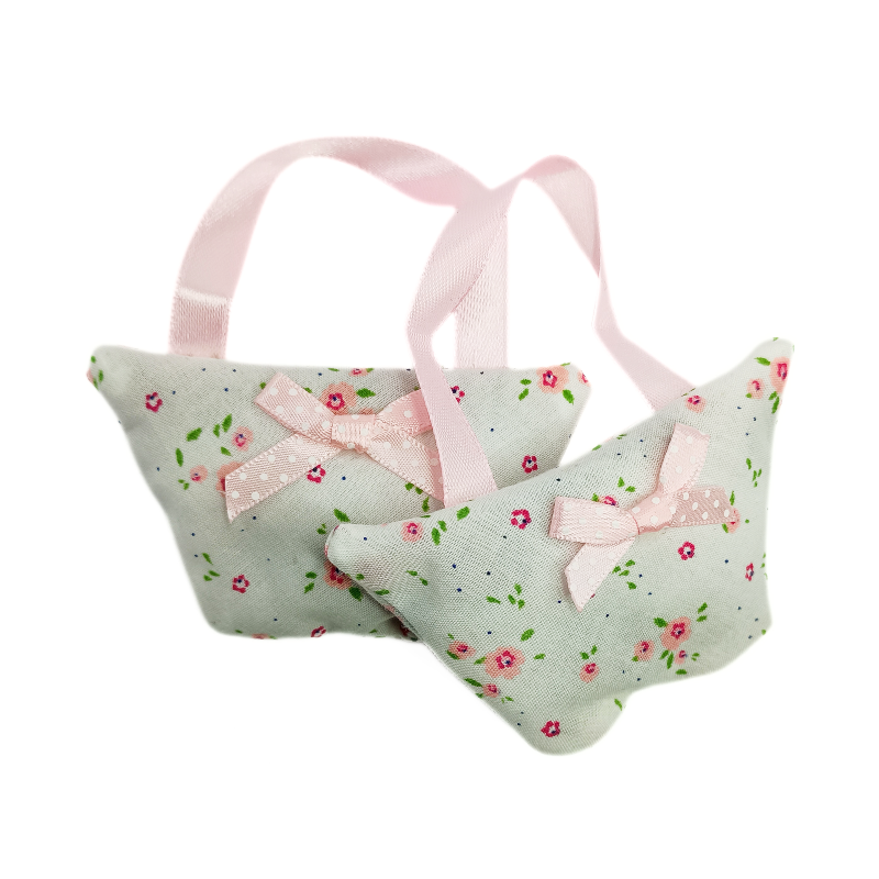 Set of 2 Mini Lavender Handbags - White & Pink Ditsy Floral