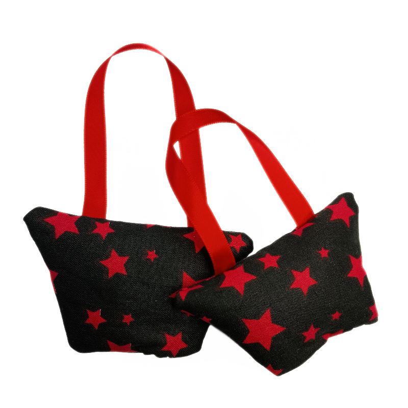 Set of 2 Mini Lavender Handbags - Back & Red Stars