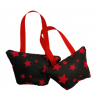 Set of 2 Mini Lavender Handbags - Back & Red Stars