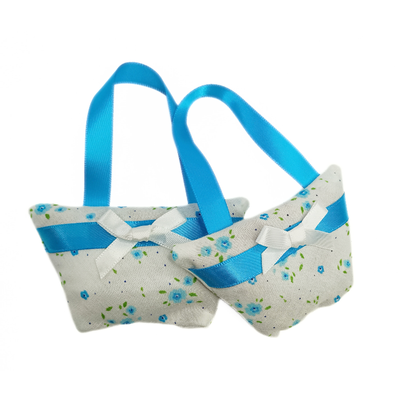 Set of 2 Mini Lavender Handbags - White & Blue Ditsy Floral