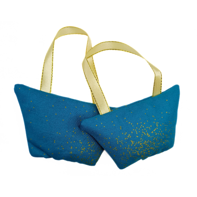 Set of 2 Mini Lavender Handbags - Blue & Gold