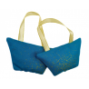 Set of 2 Mini Lavender Handbags - Blue & Gold