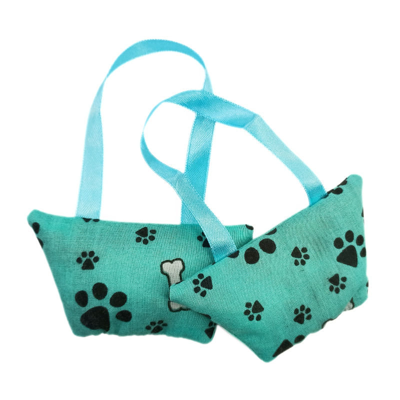 Set of 2 Mini Lavender Handbags - Blue Paw
