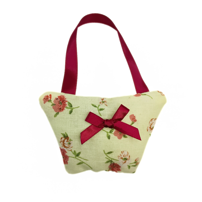 Cream & Burgundy Floral Lavender Handbag