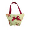 Cream & Burgundy Floral Lavender Handbag