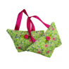 Set of 2 Mini Lavender Handbags - Green & Pink Floral