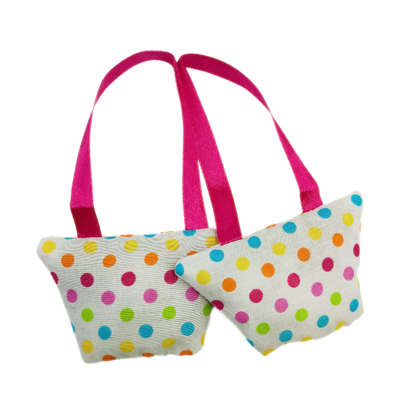 Set of 2 Mini Lavender Handbags - Light Rainbow Dot