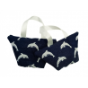Set of 2 Mini Lavender Handbags - Navy Dolphin