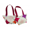Set of 2 Mini Lavender Handbags - Pink, Purple & Red Geometric