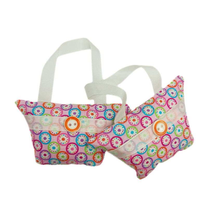 Set of 2 Mini Lavender Handbags - Pink Retro Circles