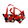 Set of 2 Mini Lavender Handbags - Red & Black Spot
