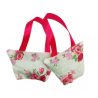 Set of 2 Mini Lavender Handbags - White & Pink Floral