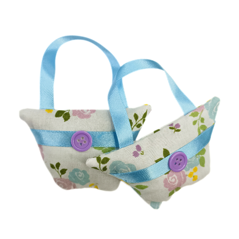 Set of 2 Mini Lavender Handbags - White, Blue & Lilac Floral