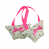 Set of 2 Mini Lavender Handbags - White & Pink Mini Floral