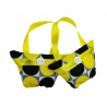 Set of 2 Mini Lavender Handbags - Yellow & Black Spot