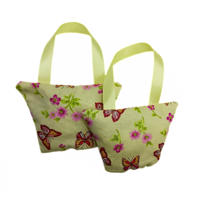 Set of 2 Mini Lavender Handbags - Yellow Butterfly
