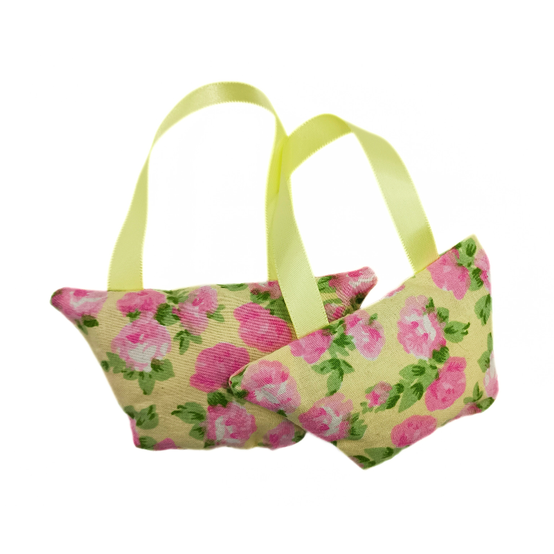 Set of 2 Mini Lavender Handbags - Yellow & Pink Floral