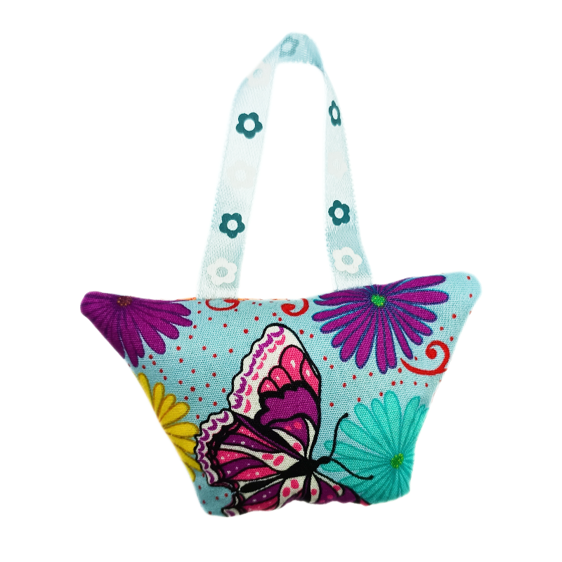 Blue Funky Butterfly Lavender Handbag