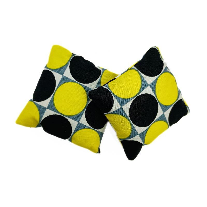 Set of 2 Mini Lavender Pillows - Yellow & Black Spots