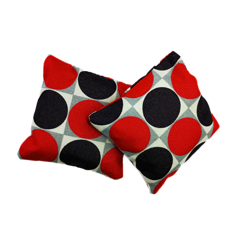 Set of 2 Mini Lavender Pillows - Red & Black Spots