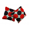 Set of 2 Mini Lavender Pillows - Red & Black Spots