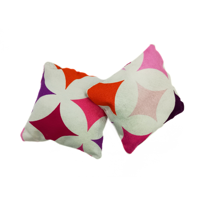 Set of 2 Mini Lavender Pillows - Pink, Purple & Red Geometric