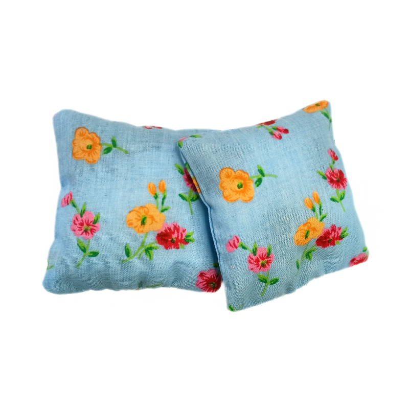 Set of 2 Lavender Pillows - Blue, Orange & Pink Floral