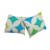 Set of 2 Mini Lavender Pillows - Blue & Green Geometric