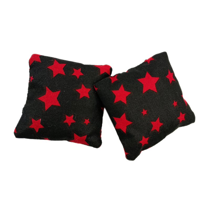 Set of 2 Lavender Pillows - Black & Red Star