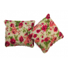 Set of 2 Mini Lavender Pillows - Beige & Red Floral