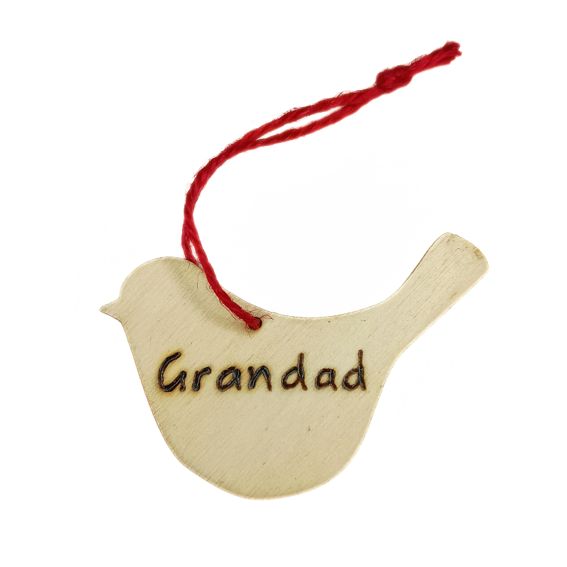 Personalised Wooden Robin Christmas Decoration