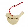 Personalised Wooden Robin Christmas Decoration