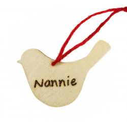 Personalised Wooden Robin Christmas Decoration